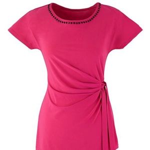 Anthology Hot Pink Side Tie Top with Beading